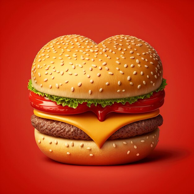 Heart-shaped cheeseburger