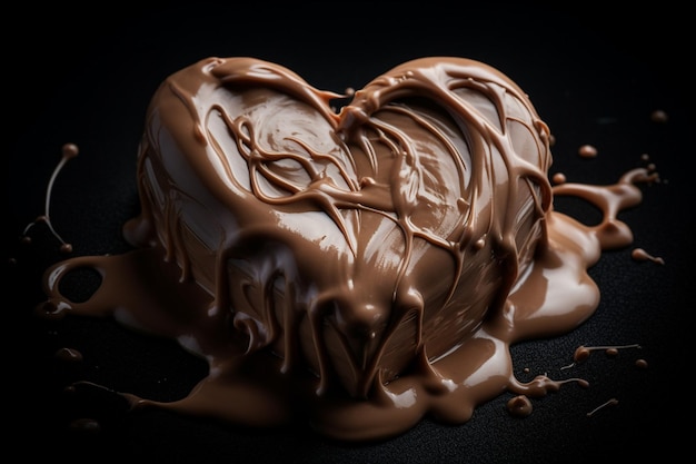 A heart shaped chocolate cake with the word love on it