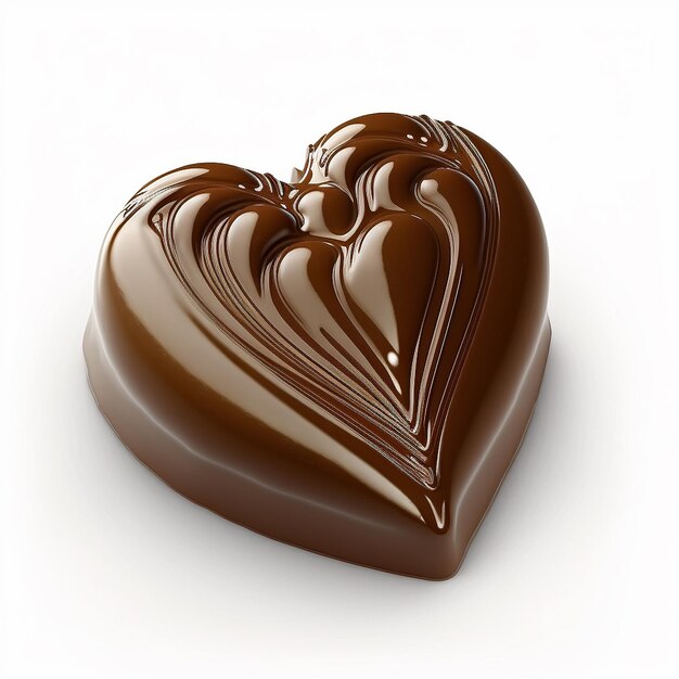 Heart shaped chocolate candies isolate on white background Generative AI