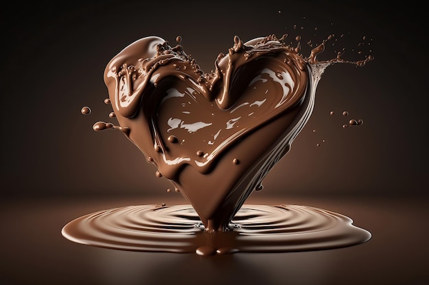 A heart shaped chocolate is being poured into a chocolate bar.