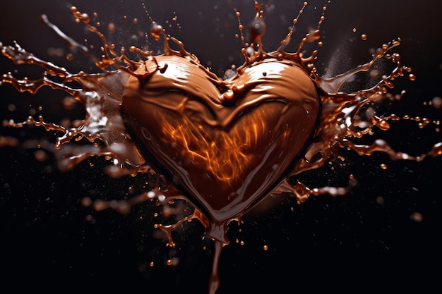 A heart shaped chocolate is being poured into a heart shape