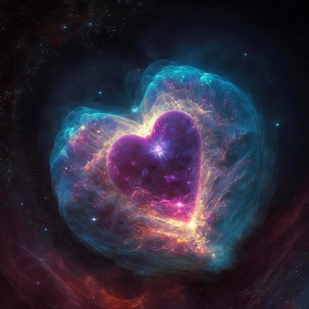 heart-shaped cinematic light galaxy