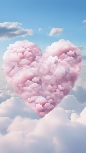 heart shaped cloud ai wallpaper