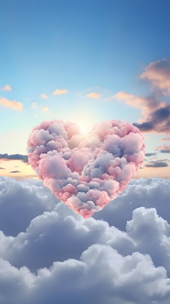 heart shaped cloud ai wallpaper