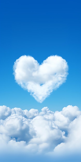 Облако в форме сердца в небе