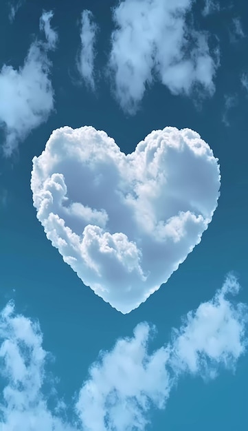 A heart shaped cloud in the sky