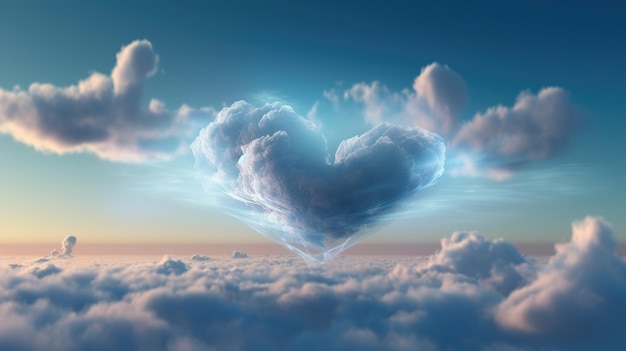 A heart shaped cloud in the sky