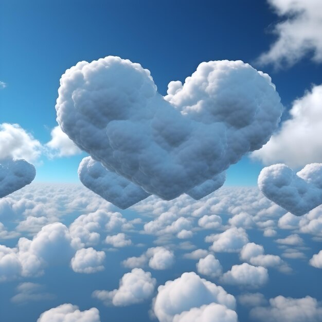 A heart shaped cloud in the sky