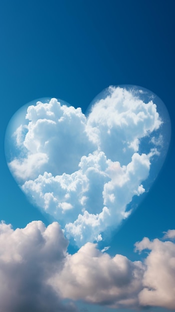 A heart shaped cloud in the sky