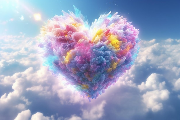 a heart shaped cloud with the words love in it