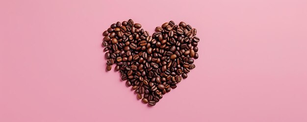 Photo a heart shaped coffee beans with a heart symbol on the top