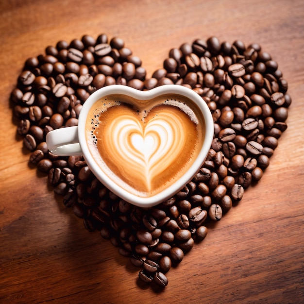 Heart shaped coffee beans