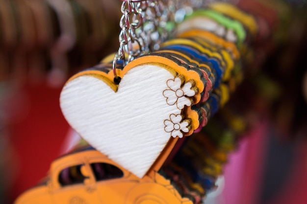 Heart shaped colorful decorative objects