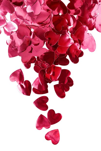 Photo heart shaped confetti isolated