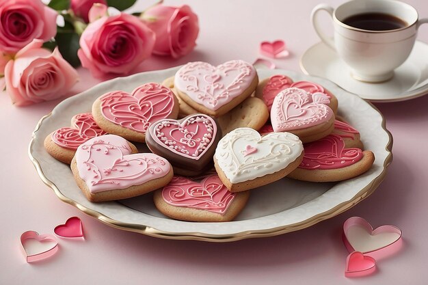 写真 心の形のクッキー - バレンタインデーのプレゼント