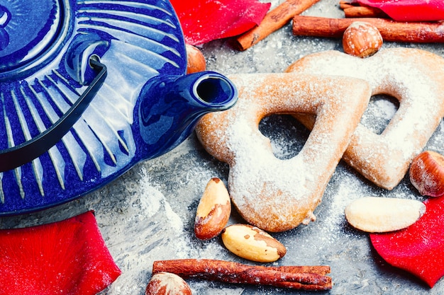 Heart shaped cookies for tea