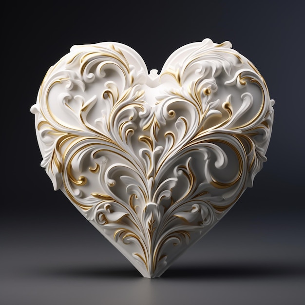 A heart shaped crafted from porcelain showcasing elegance purity and the refined beauty of love