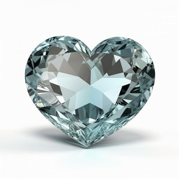 A heart shaped diamond is shown with the word love on it.