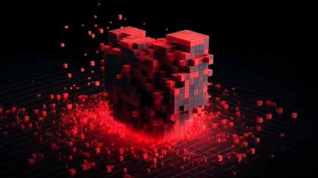 Растворяющийся блок данных в форме сердца