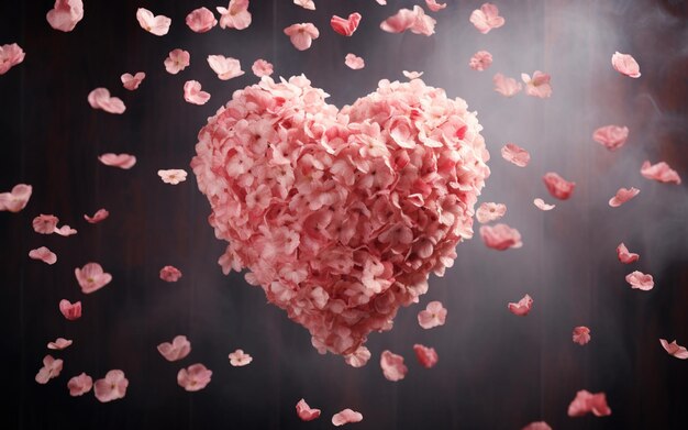 Heart shaped flower background