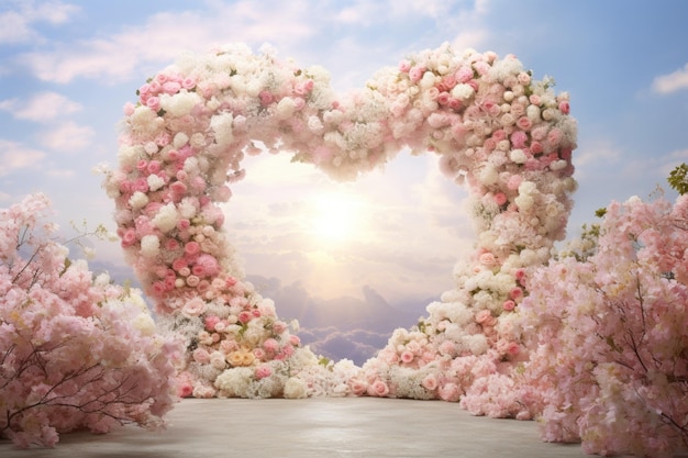 Heart shaped flower background