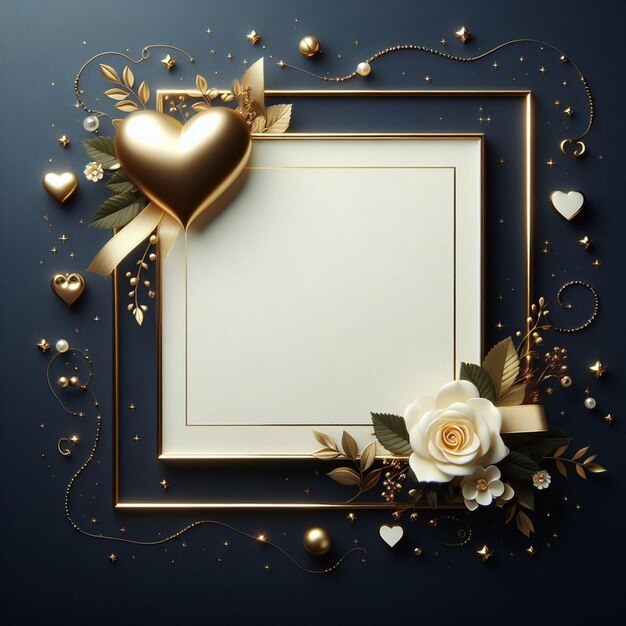 Photo heart shaped frame for valentine day ai generated