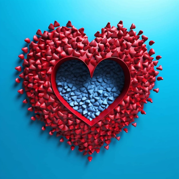 A heart shaped heart with red pills in it and a heart shaped like a heart.