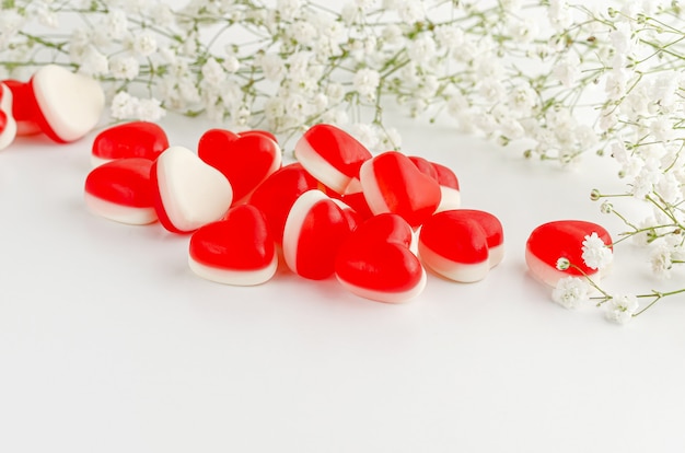 Heart shaped jelly gummies