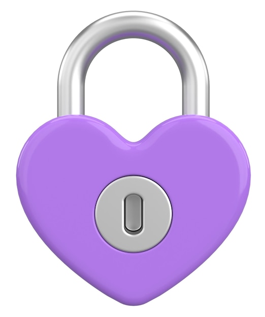 Photo heart shaped key 3d illustration