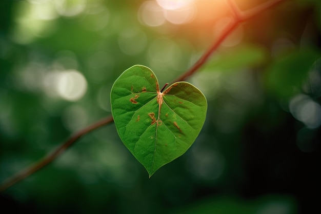 A heart shaped leaf