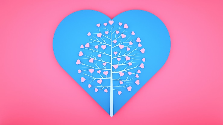 Photo heart shaped leaves on the tree