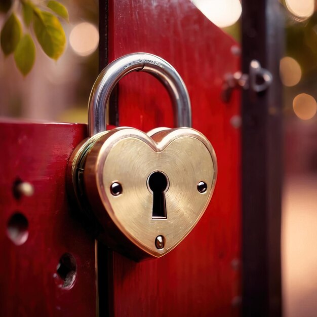 Foto chiusura a forma di cuore che simboleggia lo sblocco dell'amore e del romanticismo per celebrare il giorno di san valentino