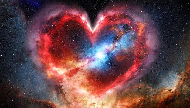 Heart shaped nebula Heart galaxy Astrological symbol of love valentine day