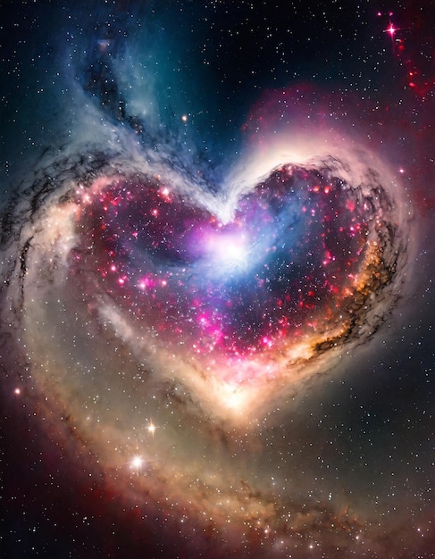 写真 ハートの形の星雲 ハート銀河 恋の占星術のシンボル バレンタインデー