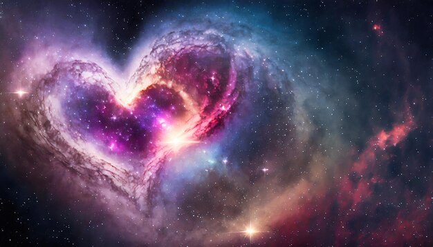 写真 ハートの形の星雲 ハート銀河 恋の占星術のシンボル バレンタインデー