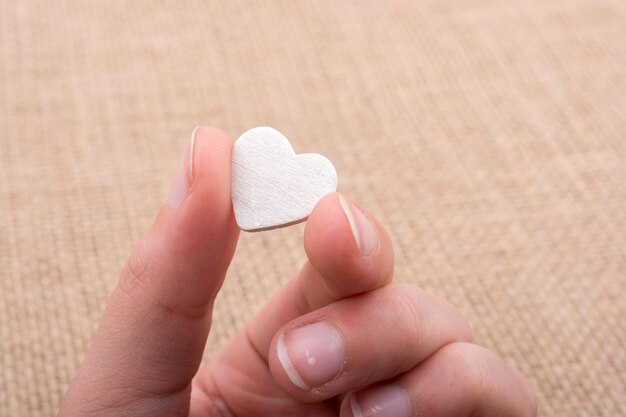 Heart shaped object in hand