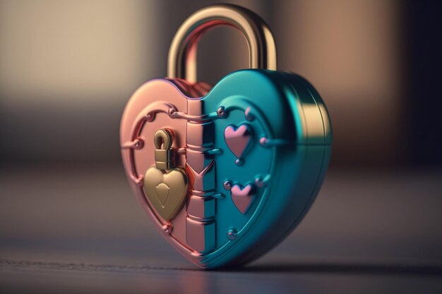 A heart shaped padlock with the word love on it