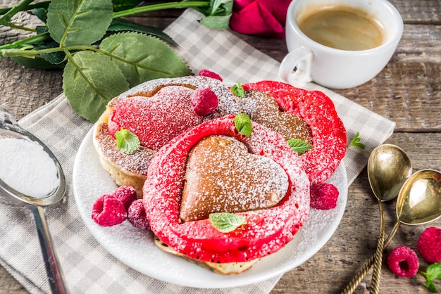 Heart shaped pancakes