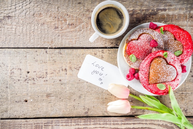 Heart shaped pancakes