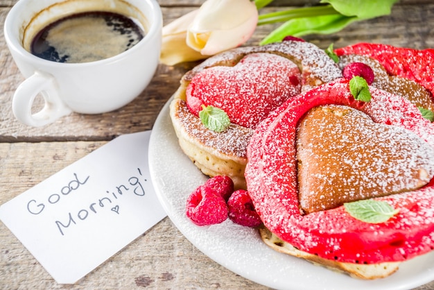 Heart shaped pancakes