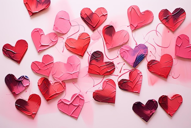 a heart shaped paper hearts with a pink heart on the bottom