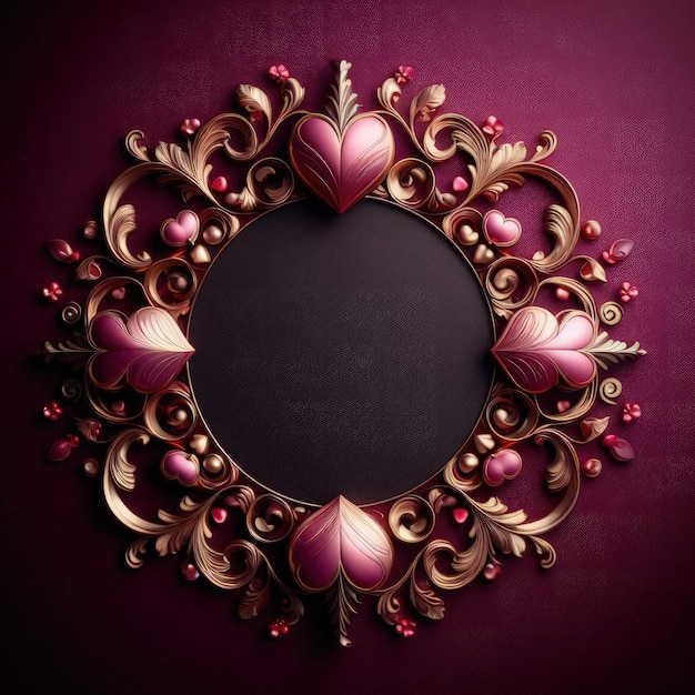 a heart shaped picture frame with various decorations