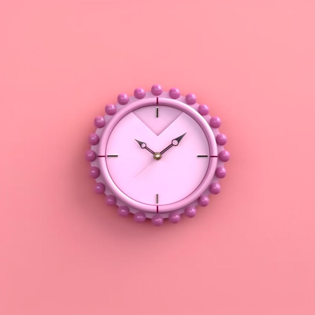 Photo heart shaped pink alarm clock dialogue pink background ai generated art