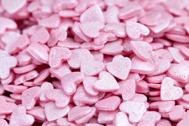 Heart shaped pink sweet candy