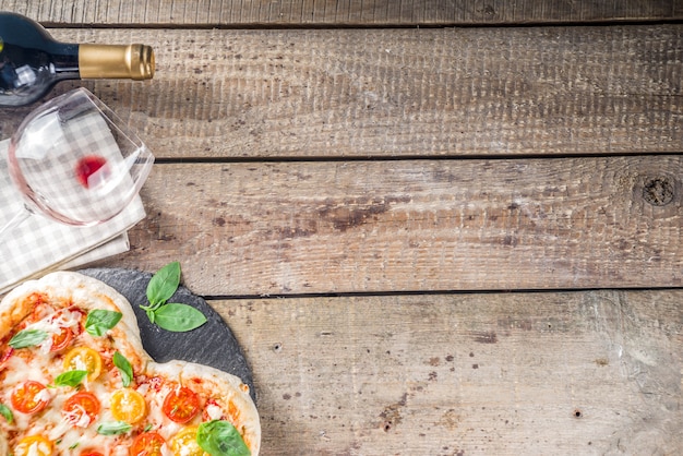 Photo heart shaped pizza for valentine day