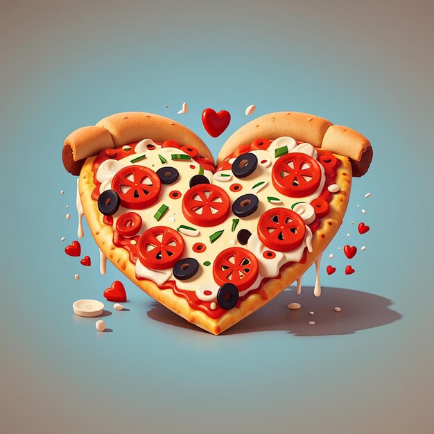 a heart shaped pizza with a heart that says  heart