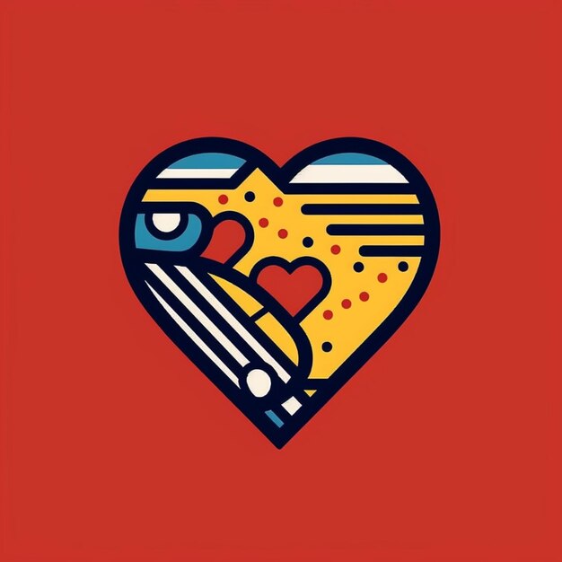 A heart shaped pizza with a slice of pizza on it generative ai