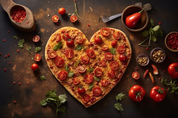 heart shaped pizza