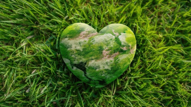 heart shaped planet for earth day Generative AI