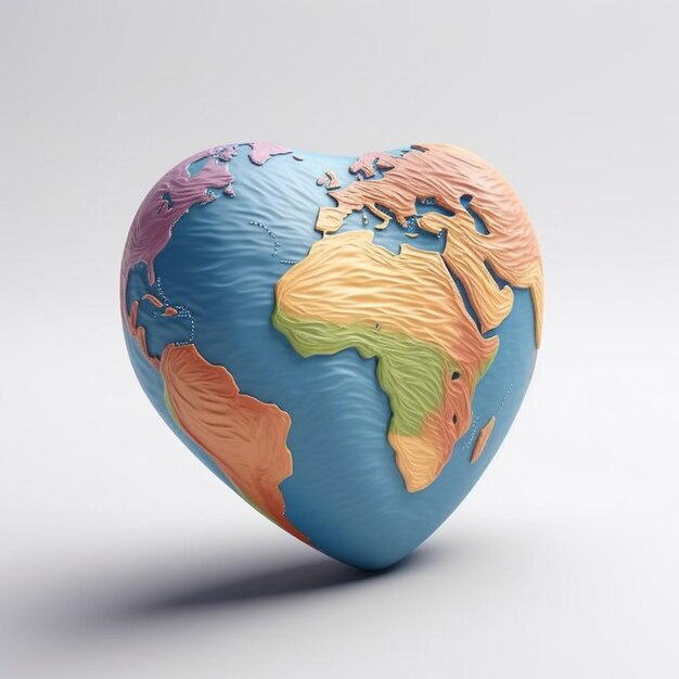 A heart shaped planet with the word " africa " on it